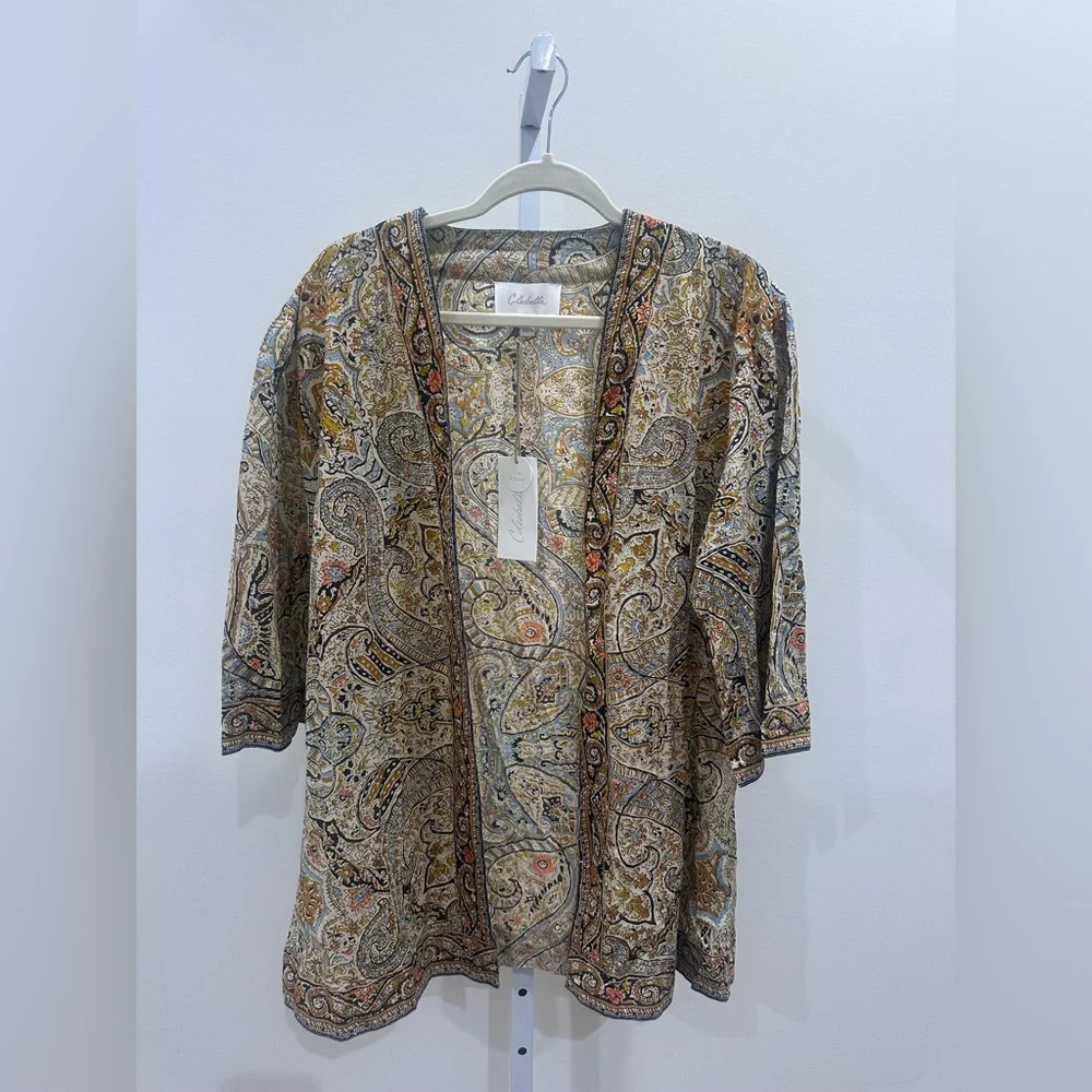 Cleobella Kaleidoscope Paisley Wrap / Kimono – Size S (XS/S) NWT Boho Cover‑Up